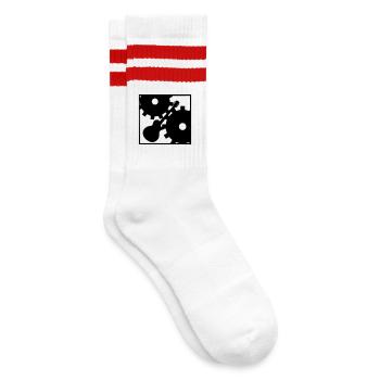 Rock against the Machine - Striped tennis socks - white/red - Right