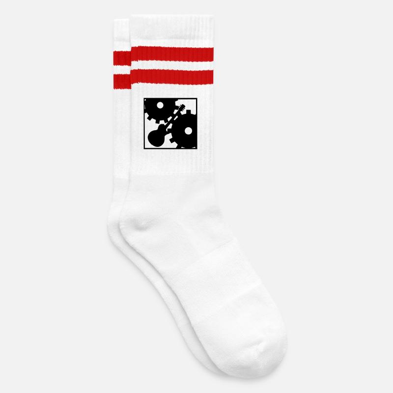 Rock against the Machine - Striped tennis socks - white/red