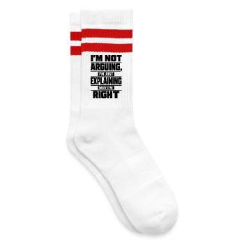 I don't argue Explain why I'm right - Striped tennis socks - white/red - Right
