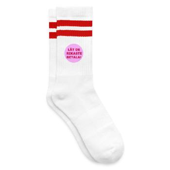 Que les plus riches paient ! (Cercle rose) - Chaussettes de tennis - blanc/rouge - Droite