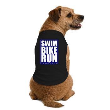 Triathlon Natation Course Cyclisme - T-shirt bio premium pour chien - noir - Dos