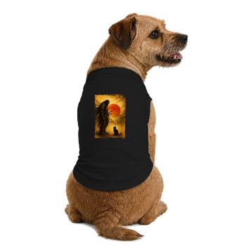 Samurai Bigfoot, Japanisch Grafik, Schwarze Katze - Premium Organic Hunde-T-Shirt - Schwarz - Hinten