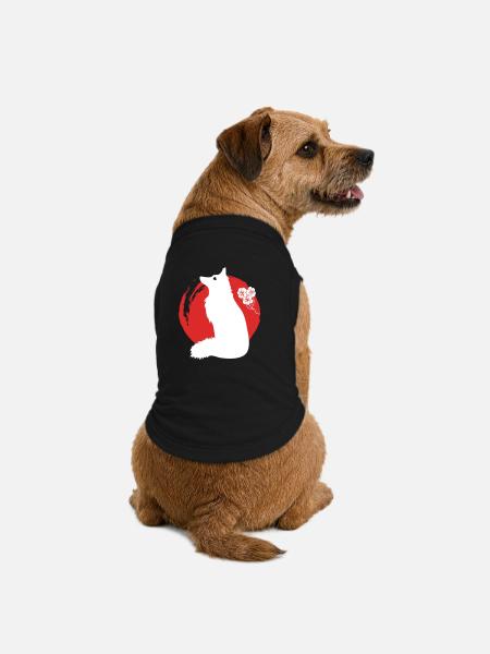 Fox Silhouette Japanese - Premium Organic Dog T-Shirt - black
