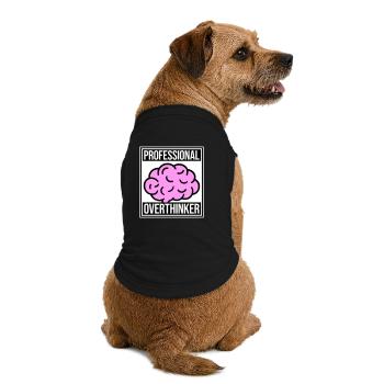 Logo drôle d’anxiété drôle et sombre de la réflexion professionnelle - T-shirt bio premium pour chien - noir - Dos