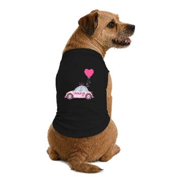 Police Herz Rosa - Premium Organic Hunde-T-Shirt - Schwarz - Hinten