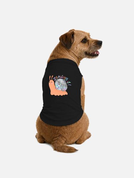 Snailing It! – Bunte Schnecke mit Disco-Kugel - Premium Organic Hunde-T-Shirt - Schwarz