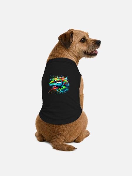 Gecko - Premium Organic Hunde-T-Shirt - Schwarz