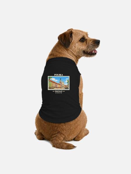 Polska Poznań Vintage Reisemarke - Premium Organic Hunde-T-Shirt - Schwarz