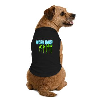 Work Hard Be Nice Motivation Positiver Geist Zitat - Premium Organic Hunde-T-Shirt - Schwarz - Hinten