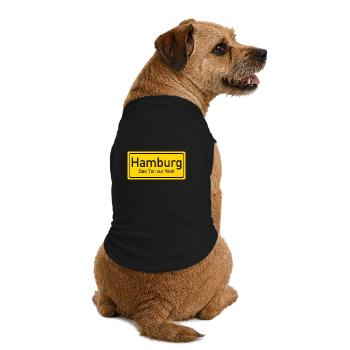 Panneau de nom de lieu de Hambourg Allemagne - T-shirt bio premium pour chien - noir - Dos