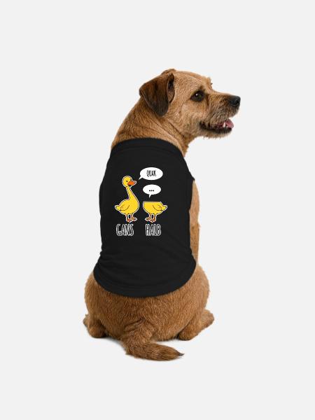 Gans - Halb -Halbe Gans kann nicht sprechen - Premium Organic Hunde-T-Shirt - Schwarz