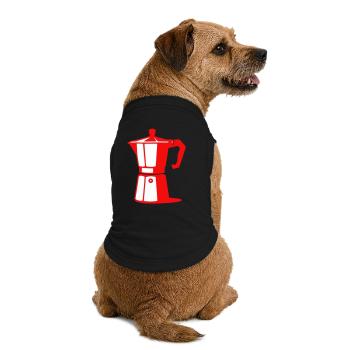 Kaffeekannen-Illustration für Café-Liebhaber - Premium Organic Hunde-T-Shirt - Schwarz - Hinten