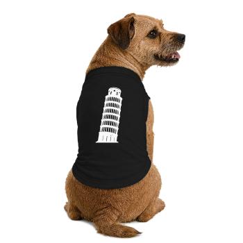 Pisa Turm Silhouette Monochrom - Premium Organic Hunde-T-Shirt - Schwarz - Hinten