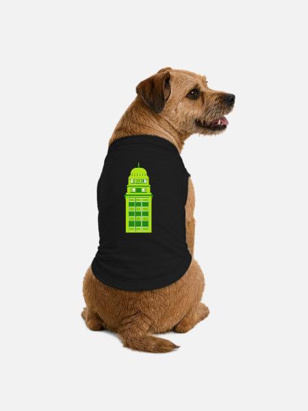 Horloge Tour Verte Rétro - T-shirt bio premium pour chien - noir