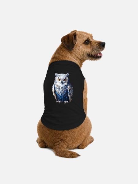 Schnee - Eule im Polygon Stil - Premium Organic Hunde-T-Shirt - Schwarz