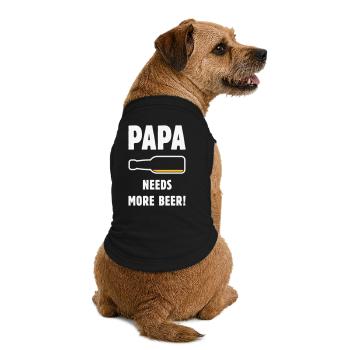 Papa Needs More Beer! (Vater Papi Bier / NEG 2C) - Premium Organic Hunde-T-Shirt - Schwarz - Hinten