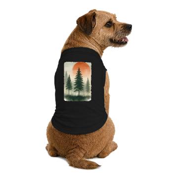 Aquarelle vintage de coucher de cheval forestier - T-shirt bio premium pour chien - noir - Dos