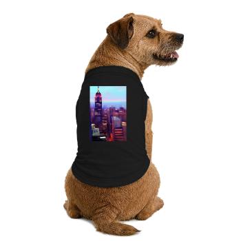 Horizon de la ville de New York - T-shirt bio premium pour chien - noir - Dos