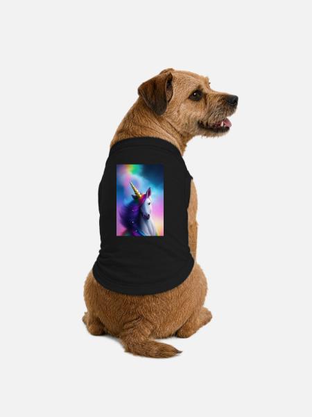 Einhorn - Premium Organic Hunde-T-Shirt - Schwarz