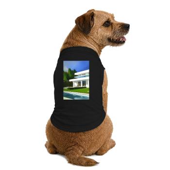 Weiße Villa mit Pool - Premium Organic Hunde-T-Shirt - Schwarz - Hinten