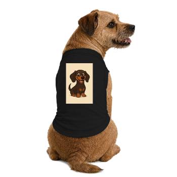 Glücklicher Dackel - Premium Organic Hunde-T-Shirt - Schwarz - Hinten