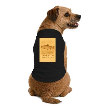 Empreinte de truite calme sous la surface - T-shirt bio premium pour chien - noir - Dos