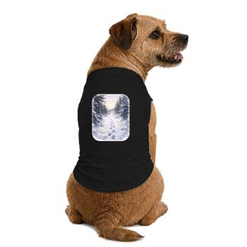 Sentier de la Forêt d’Hiver Morgenschein - T-shirt bio premium pour chien - noir - Dos