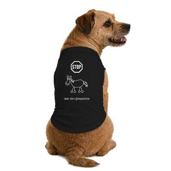 überfährt stoppschild, Stopptafel Pferd mit Rädern - Premium Organic Hunde-T-Shirt - Schwarz - Hinten