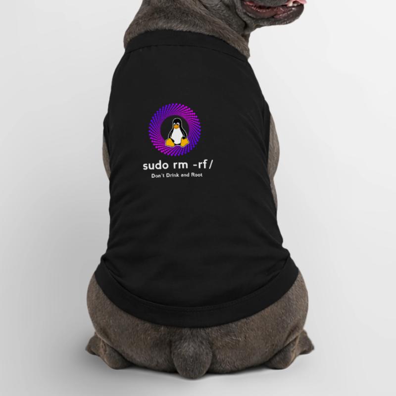 Ordinateur Sys admin Penguin Nerd pc sudo rm -rf cod T-shirt bio premium pour chien