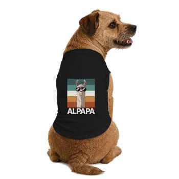 Papa Alpaga Papa Drôle Lama Cadeau de Fête des Pères - T-shirt bio premium pour chien - noir - Dos