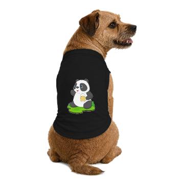 Panda Bier - Premium Organic Hunde-T-Shirt - Schwarz - Hinten