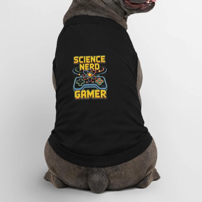 Science Nerd Gamer Atom Controller Wissenschaft Premium Organic Hunde-T-Shirt