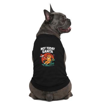 Drôle de chat pas aujourd’hui Père Noël Humour - T-shirt bio premium pour chien - noir - Dos