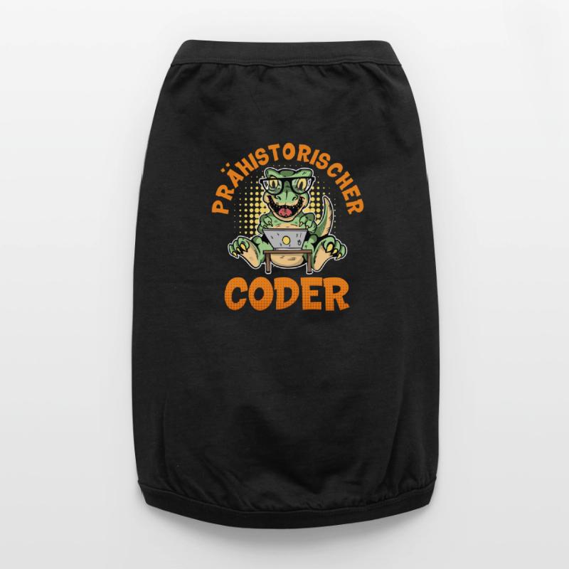 Coding PREHISTORIC CODER Fun Premium Organic Dog T-Shirt