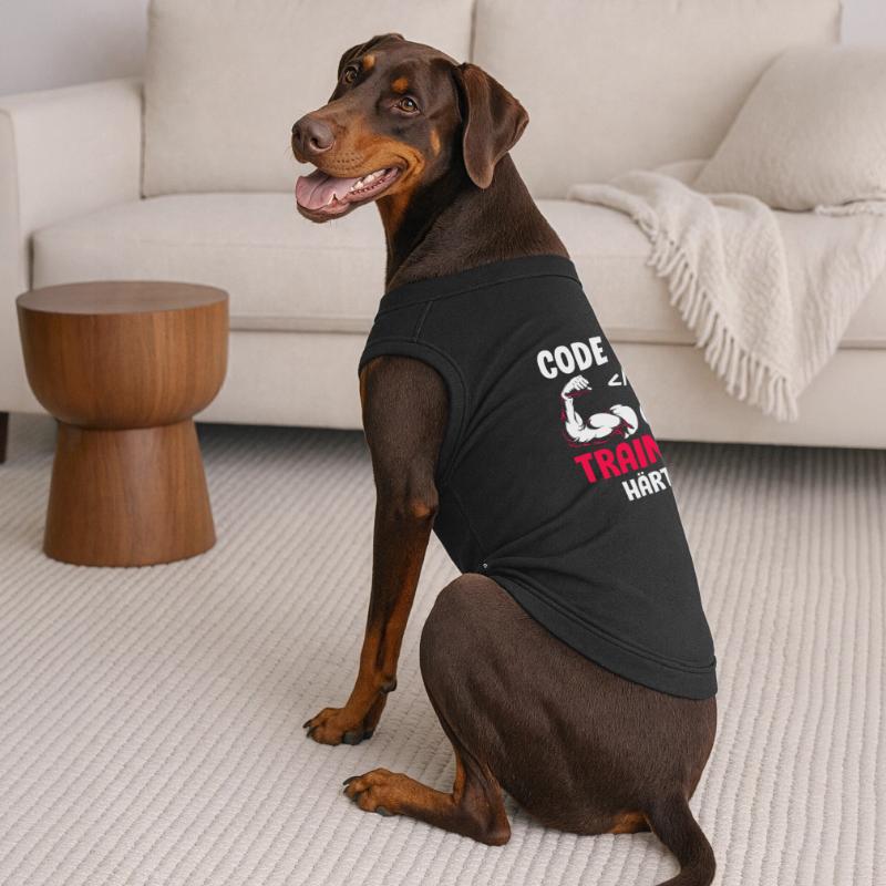 Coder CODE HARD TRAIN HARDER Funny Premium Organic Dog T-Shirt
