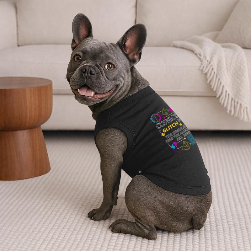 Collage d’algorithmes de simulation de bugs Corecore T-shirt bio premium pour chien