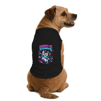 Null-G Zoomies | Astro Katze Weltraum Humor - Premium Organic Hunde-T-Shirt - Schwarz - Hinten