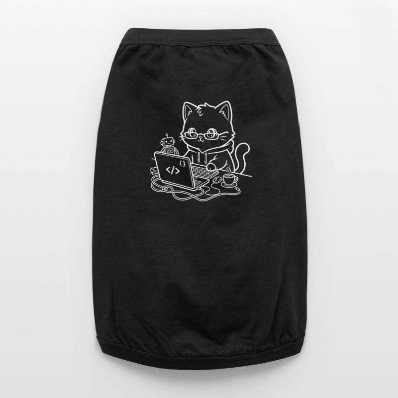 Coder Kawaii Katze Programmierer Premium Organic Hunde-T-Shirt
