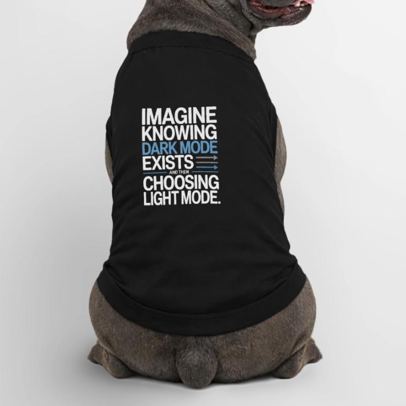 Le mode sombre existe Programmeur IT Nerd Coder Office T-shirt bio premium pour chien