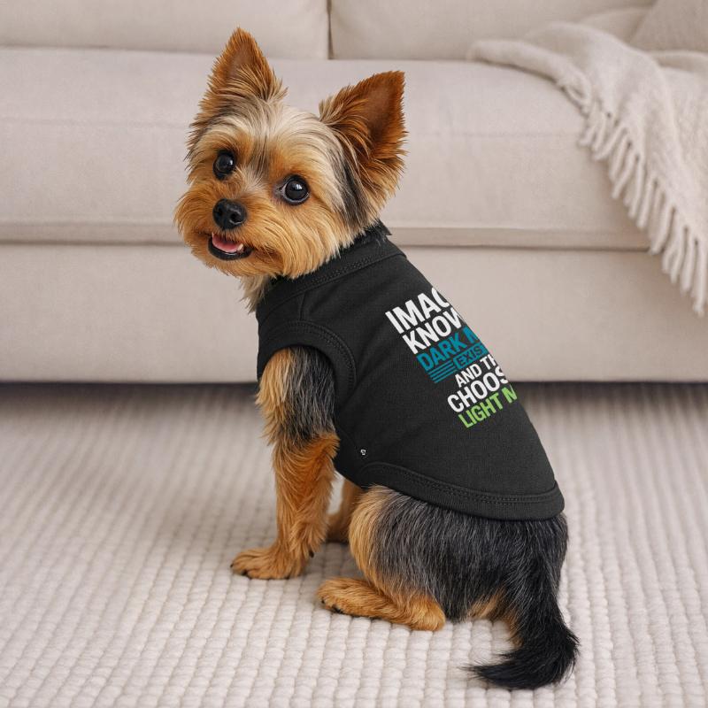 Le mode sombre existe Programmeur IT Nerd Coder Office T-shirt bio premium pour chien