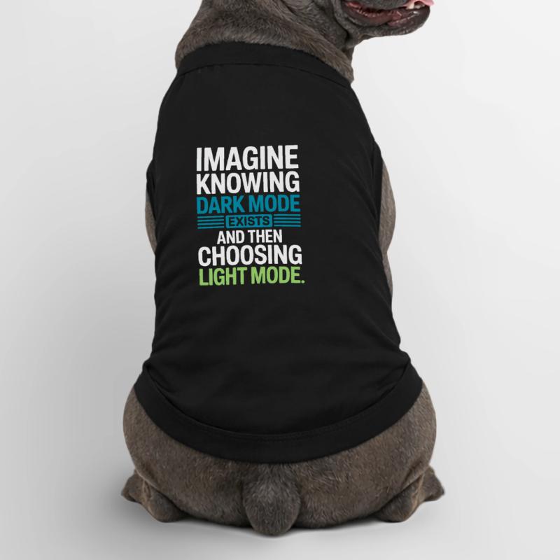 Le mode sombre existe Programmeur IT Nerd Coder Office T-shirt bio premium pour chien