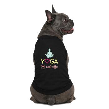 Yoga and Coffee - Premium Organic Dog T-Shirt - black - Back