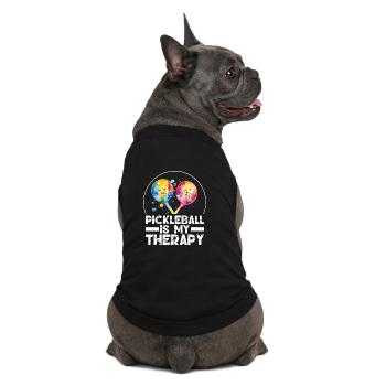 Le pickleball est ma thérapie - T-shirt bio premium pour chien - noir - Dos