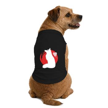 Fox Silhouette Japonais - T-shirt bio premium pour chien - noir - Dos