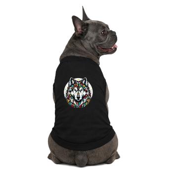 Wolf - Premium Organic Hunde-T-Shirt - Schwarz - Hinten