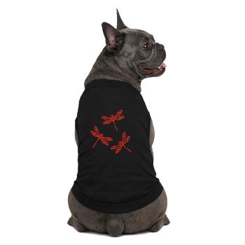 Trio of Red Dragonflies - Premium Organic Dog T-Shirt - black - Back