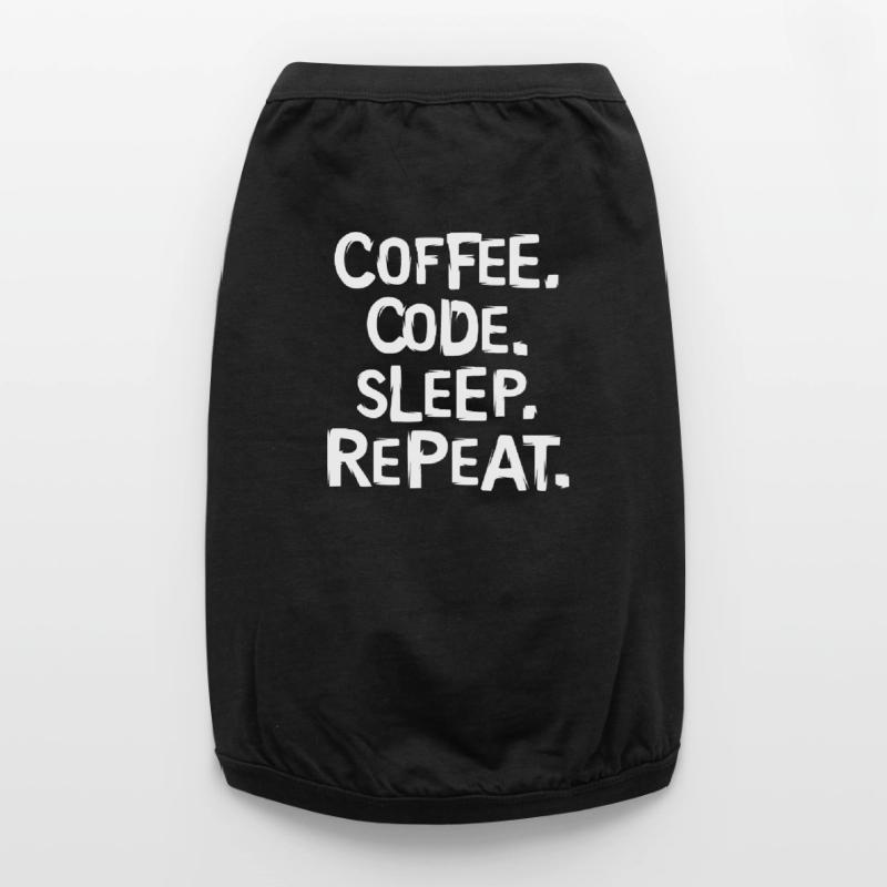 coffee code sleep - repeat Programmierer Arbeit Premium Organic Hunde-T-Shirt