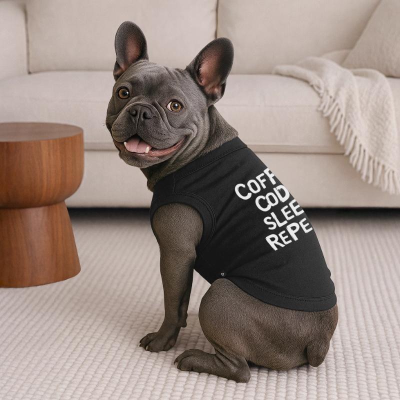 coffee code sleep - repeat Programmierer Arbeit Premium Organic Hunde-T-Shirt