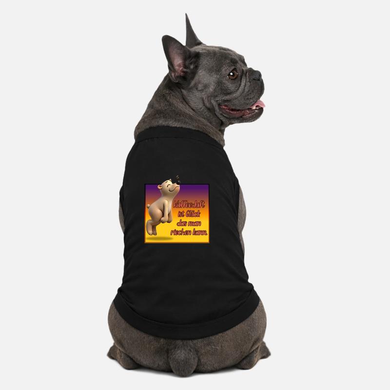 L’odeur du café, c’est le bonheur - T-shirt bio premium pour chien - noir