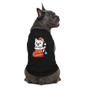Chat de Noël Joyeux Noël Dessin animé - T-shirt bio premium pour chien - noir - Dos